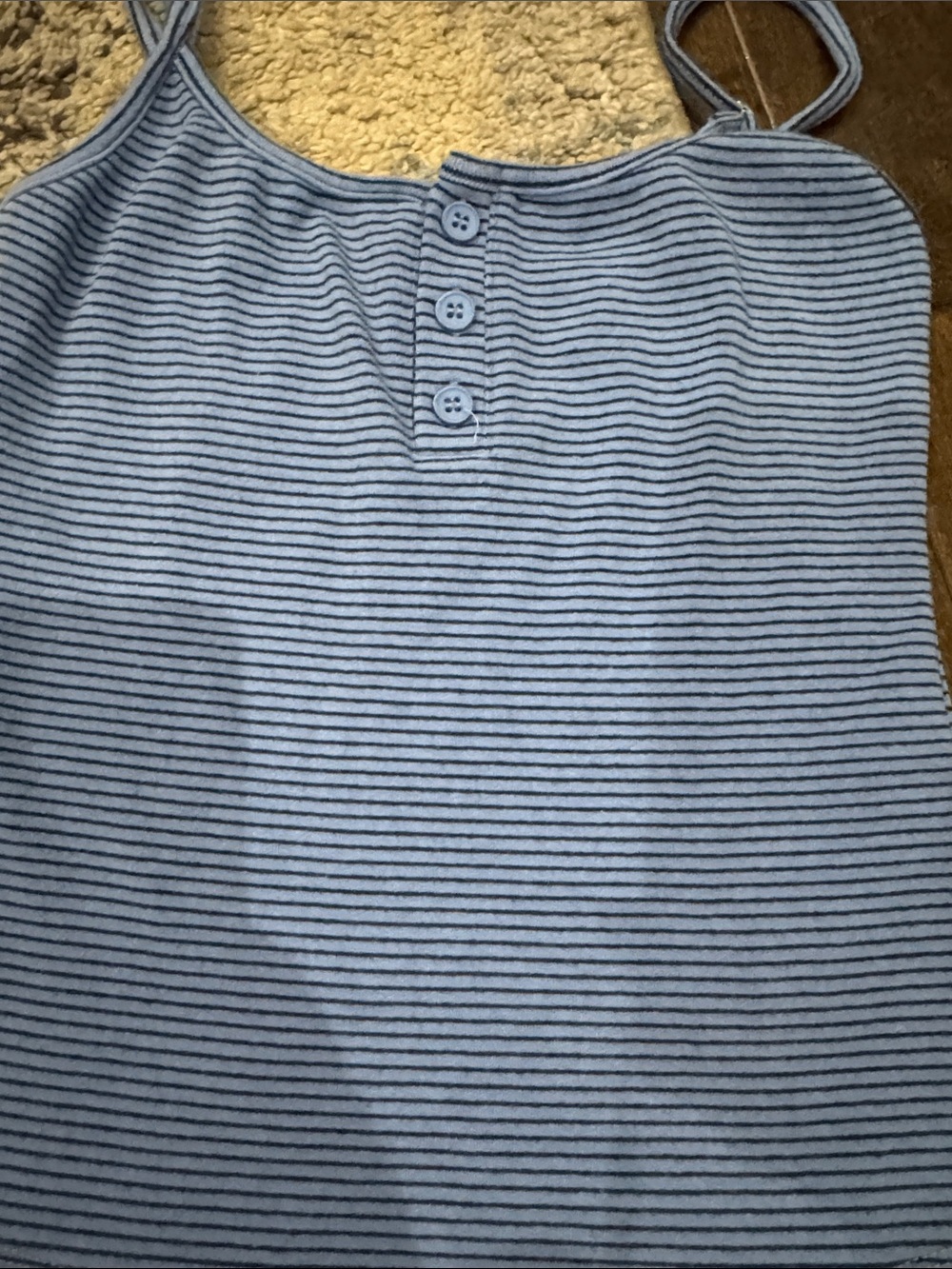 Edikted Light Blue Striped Button-Front Cami - Picture 3 of 6